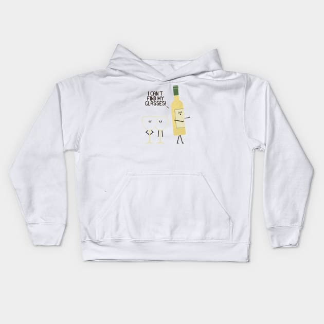 Lost Glasses - White Kids Hoodie by HandsOffMyDinosaur